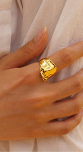 Rya 18K Gold Plated Irregular Ring - Gold